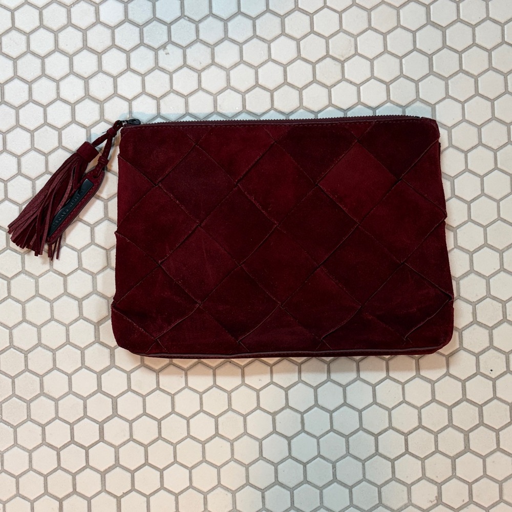 Loeffler Randall Suede Quilted Clutch